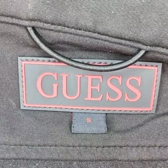 Guess Soft Shell Nylon Jacket Women's Size Small Black Windbreaker Full Zip Mock - Picture 7 of 13